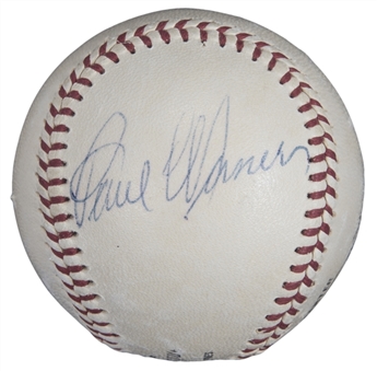 1950s Paul Waner Single Signed ONL Giles Baseball (One of the Finest in the Hobby) (JSA)